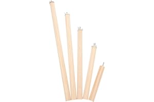 Toyvian Perchas De Madera para Loros 5 Piezas con Tornillos Y Tuercas Accesorios para Jaulas De Pájaros Soporte Seguro para Entrenamiento Y Juego De Equilibrio