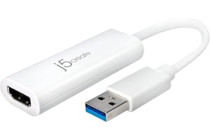 j5create USB to HDMI Multi-Monitor Adapter Supports 1080p 2048 x 1152 @ 32 bits | USB 3.0 with 2.0 Support | Adapter is Compatible with Both Mac & Windows (JUA254)