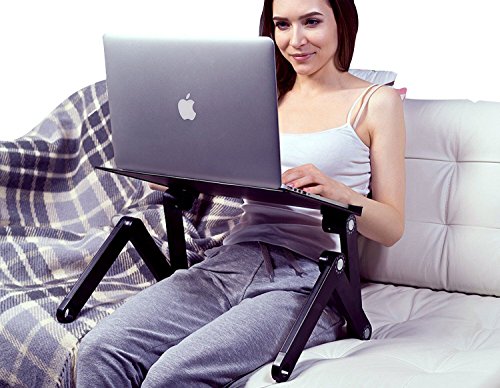 Uncaged Ergonomics WorkEZ Professional Notebook Computer Riser Foldable Lap Desk for Bed and Couch – Black-P schwarz - 9