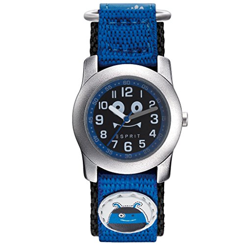 Esprit ES906664009 ESPRIT-TP90666 Blue Monster Uhr Junge Kinderuhr Stoffband Metall 3 bar Analog Blau