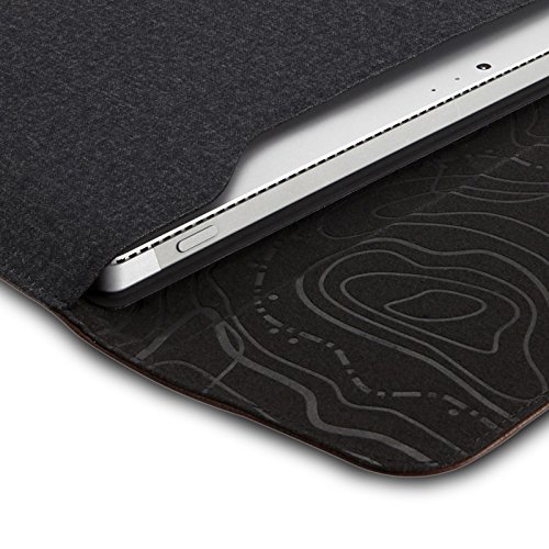 Maroo Leder Sleeve mit magnetischer Frontklappe f  r Microsoft Surface Pro 3 braun schwarz