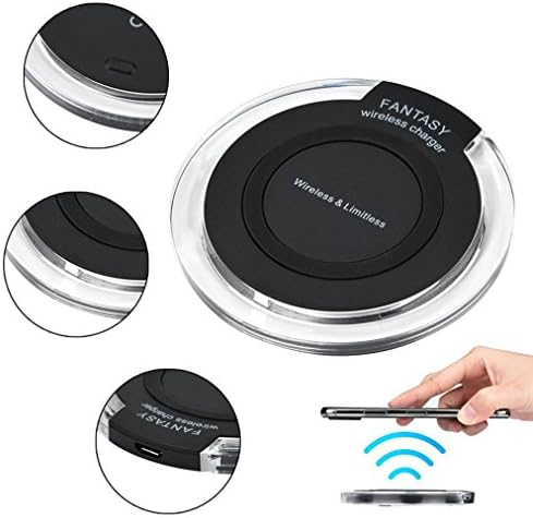 TPulling White Black Mini Round Apple Wireless Charger Portable Mini Acrylic QI Wireless Charger Charging Pad Mat For Iphone 8/8 Plus/X (Black)