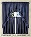 Ellis Curtain Stacey Tailored Tier Pair Curtains, 56" x 36", Navy