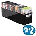Produktbild mDesign 2er-Set stapelbare DVD-Aufbewahrungsbox mit Griff – Aufbewahrungssystem mit Griff für DVDs, CDs und Videospiele – Aufbewahrungsbox Kunststoff – schwarz