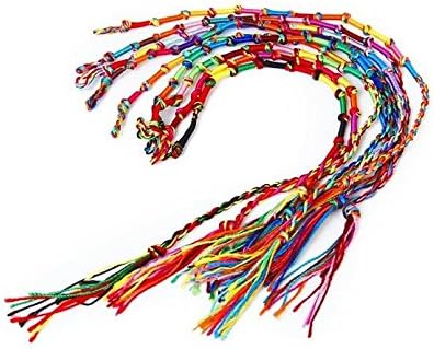 Haahaha 20Pcs Hippie Style Colorful Braided Friendship Bracelets Thread Wrist Ankle Bracelet - Random Color
