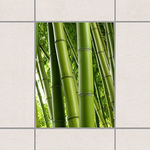 Fliesenaufkleber 20x15 Fliesen Folie Kacheldekor Aufkleber Bamboo Trees No.1 , Setgröße:6teilig