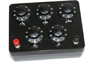Hopbucan Black Resistance Box Variable Decade Resistor Resistance Box 0-9999.9 Ohm Physical and Electrical Experimental Equipment