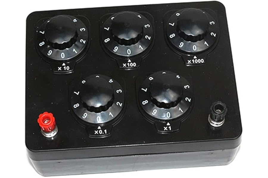 Hopbucan Black Resistance Box Variable Decade Resistor Resistance Box 0-9999.9 Ohm Physical and Electrical Experimental Equipment