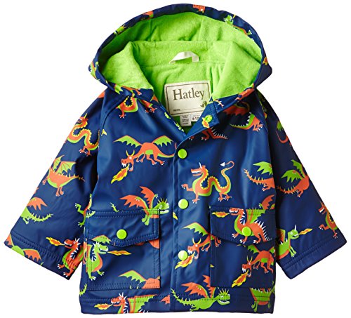 Hatley Baby-Boys Infant Dragons Raincoat, Blue, 18-24 Months