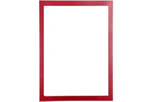 Exacompta - Ref. 39203E - 1 pochette aimantée Cadre d'affichage magnétique en PVC - Porte Document, photo, notes, règlements, instructions, porte, mur … - Format à classer A4 - Bordure cadre rouge