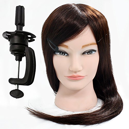 Neverland Beauty 24" 40% Real Hair Hairdressing Equipment Training Head With Free Clamp For College and Professional Use