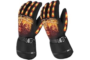 PINNKL Gants Chauffants d'hiver Électriques Chauds d'hiver Imperméables avec Fonction d'écran Tactile Gants Thermiques pour Cyclisme Pêche Chasse Ski Randonnée Hommes Femmes