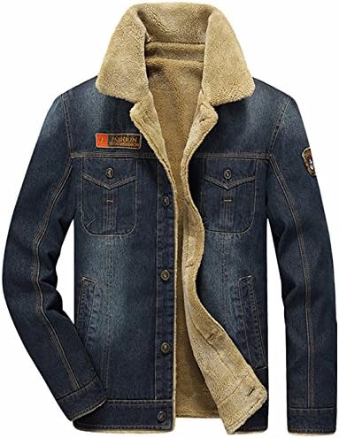 Idol Men's Thicken Denim Fleece Lined Winter Jacket