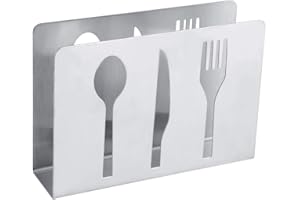 HERCHR Portatovaglioli in Acciaio Inossidabile, Porta Tovaglioli da Tavola Verticale, Argento Portatovaglioli moderno Decor, Portatovaglioli da Tavola per Cucina ristorante bar All'aperto