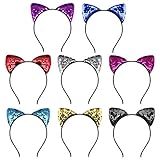 diadema orejas de gato aliexpress Bien decorado con lentejuelas, dulce, elegante y de moda.