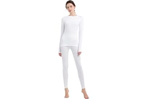 HiZiTi Camiseta Termica Mujer Invierno Conjunto Interior Termico Manga Larga Ropa para el Frio Extremo Camisetas Mallas Pantalones Leggings Térmicos Ropa Nieve Negro Blanco