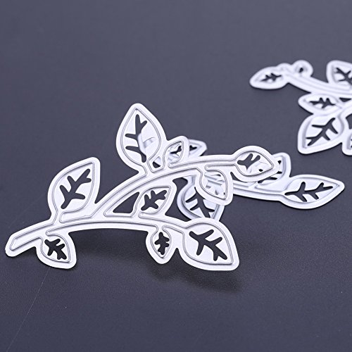 Amazingdeal365 3PCS Zweig Metall Form Schablonen Schneiden DIY Dekor Sammelalbum Karten Buchzeichen Lesezeichen als Geschenk für Freunde Geburtstag Kinder,Kindergarten Hobby Schule Handarbeit Unterricht usw. Ein tolles Geschenk! - 4