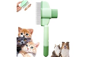 Glvomazty 1 brosse pour chat, peigne anti puces pour chat, brosse anti poils animaux, Pour Chiens Chats Eliminer Efficacement des Tomentose Sous-poil Tangles, Brosse Pour Poils Longs et Courts, Vert