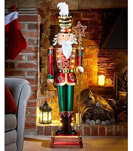 KNLSTORE Set of 2 Christmas Holiday Metal Toy Soldiers Nutcracker