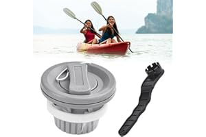 WENRERO Boots Luftventil Schlauchboot Ventil Sup Adapter PVC Luftventil Doppelt Verschluss Ersatz Floßventil mit Luftventil Schlüssel Sup Ventil Grau Bootsventil SUP Ventil für Kajak, Schlauchboot