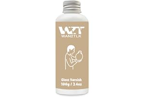 WAN2TLK 100ml Air Dry Clay Glaze, Clear Clay Glaze for Air Drying Clay, Varnish for Pottery and Acrylic Paint, Waterproof and Scratch Resistant, Design for Air Dry Clay (Gloss Varnish)