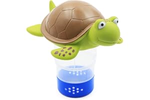 GELUODE Dispensador de cloro flotante, para piscina, spa, jacuzzis, dispensador de productos químicos, tableta flotante ajustable, con capacidad para tabletas químicas de 3 pulgadas (tortuga)