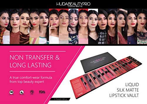 Huda Beauty Pro 9 to 5 Long Lasting Liquid Matte Lipstick Set Of 15 (B) price