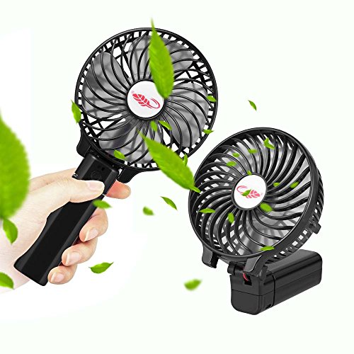 USB Ventilator Mini Handventilator ,Pomisty Leise Mini Fan Lüfter Elektrischer Faltbar Kompatibel mit Laptop, Multi Port Steckdose für Haus, Büro, Reise, Picknick, Kampieren, Innen und Außenbereich – Schwarz - 5