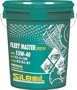 SILBOIL Fleet Master Green 15W-40 CI-4 Plus/SM Semi-Synthetic Diesel Engine Oil for Commercial Vehicles (15 L)