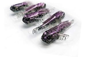 CYCEARTH 5 Pièces 75mm Gobie Leurre Souple Appâts De Pêche Leurres 3 Pouces 9.3g Basse Poissons Meilleurs Détaillée PVC en Plastique Swimbaits (Purple(5pcs))