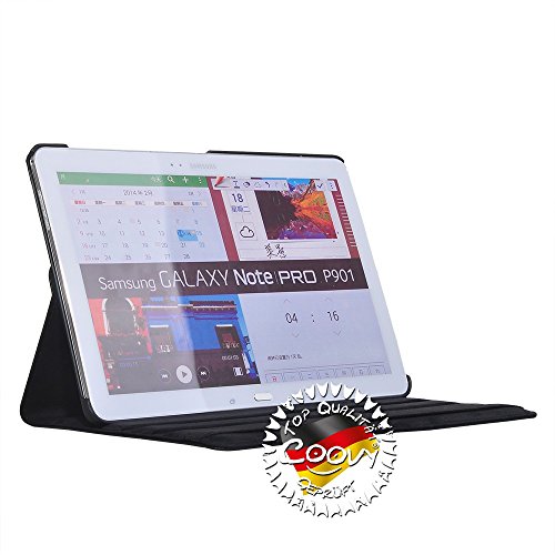 COOVY® 360° ROTATION COVER FÜR SAMSUNG GALAXY NOTE PRO 12.2 SM-P900 SM-P901 SM-P905 SMART HÜLLE TASCHE ETUI CASE SCHUTZ STÄNDER Farbe schwarz - 4
