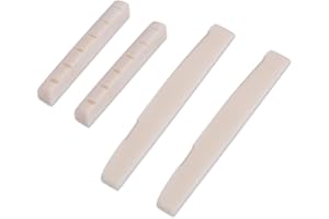 VGEBY Gitarrensteg Knochen, Gitarre Sattel Knochen Nüsse Ersatzteile Gitarrensattel für 6 Schnur Klassische Gitarre 2 Stück