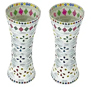 Somil Attractive and Decorative Designer Colourful Glass Flower Pot Vase (28 cm X 10 cm X 28 cm, Multicolour)