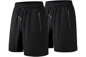 shepretty Pantaloncini Uomo, Pantaloni Corti Pantaloncini Sportivi con Tasche Zip, Pantaloncino Tuta Training Shorts di Coulisse, Asciugatura Rapida Traspirante 724