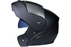 Baymate Casque Moto Homme Femme Coupe-vent Imperméable Respirant Meilleure Protection De Conduite avec Double Visière