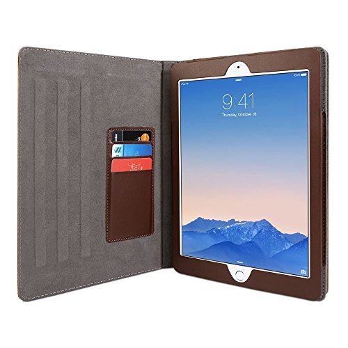 iPad Pro Hülle, GMYLE Book Case Vintage Braun PU Lederbuch Brieftaschenstil Etui Schutzhülle für Apple iPad Pro 12.9″ 2015 - 2