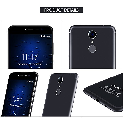 CUBOT Note Plus Smartphone 4G LTE Ohne Vertrag mit Fingerabdruck-Sensor, 5.2-Zoll-IPS-Bildschirm, Dual RÃ¼ckkamera, Dual SIM Standby, Android 7.0, 3GB RAM + 32 GB ROM, Bluetooth, GPS, WiFi(Schwarz)