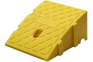 KIMISS Plastikowa Rampa Krawężnikowa o Wysokości 13 Cm, Próg Podjazdowy, Antypoślizgowa Rampa Nachylająca do Motocykla Samochodowego (YELLOW)
