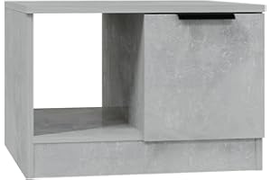 vidaXL Coffee Table Living Room Furniture Couch Sofa End Side Center Tea Accent Telephone Table with Compartment Concrete Grey Engineered Wood