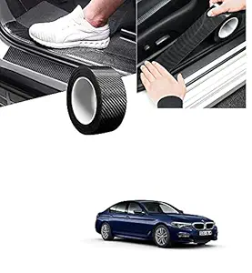 Znee Smart Carbon Fiber Style Waterproof Car Seal Strip Door Edge Cover Guard Anti-Scratch Step Decoration Cover Tape -5 M HI-Gloss Black for BMW 520d