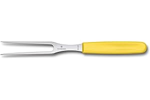 Victorinox Swiss Classic Professional Carving Fork, Extra Sharp Blade, 15 cm, Robust Plastic Handle, Stainless Steel, Yellow