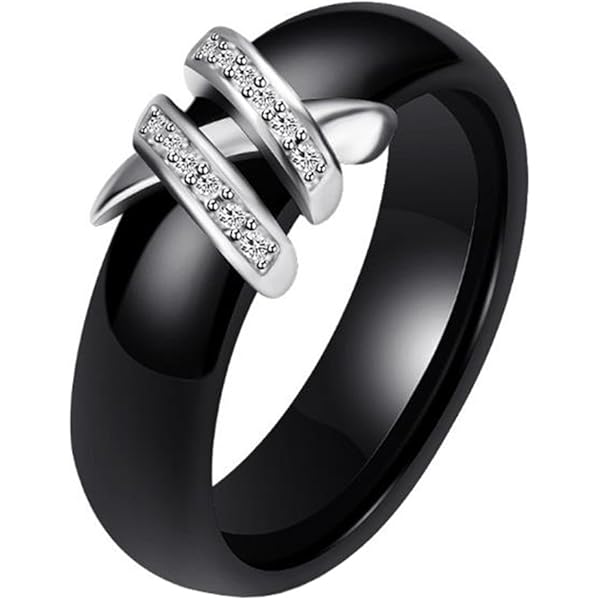 AMDXD Keramik Verlobungsring - 4mm Ewigkeitsring Mit Zirkonia, Unzerbrechlich