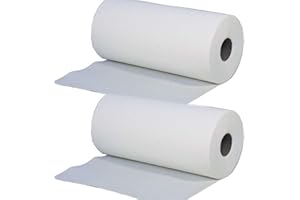 2 x White 2 Ply Hygiene Roll/Wipe. 24cm Wide x 50m Long (9.5" x 164') Desk Roll from Simply Direct