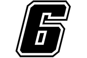 4R Quattroerre.it 13376 Racing Number 6 Moto GP, Black, 10 x 10 cm