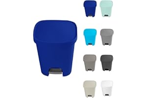 Jardin202 - Cubo basura plástico Apertura con pedal 25 Litros | Cubo reciclar Mate 35x30x42 cm | 25 Litros (Azul)