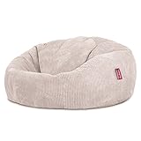 Lounge Pug, Pouf Canapé Classique, Pouf Geant, Pompon Crème