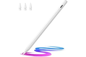 HASTRAITH Stylus Pen for iPad(2018-2025)-2X Faster Charge Pixel Precision, Tilt Sensitive Stylus Pen Compatible Apple iPad 11/10/9/8/7/6th Gen, Pro 12.9/11/13 Inch M4, Air 3/4/5/M2/M3, Mini5/6, White