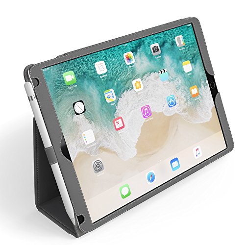 iPad Pro 12.9 (2017) Hülle Grau, Snugg Leder iPad Pro 12.9 (2017) Schutz Klapphülle Case Cover [Lebenslange Garantie] mit Ständer für Apple iPad Pro 12.9 (2017) - 2