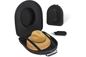 Mosla Hat Carrier Case for Travel-Crush Proof Hat Box Holder for Mens Fedora Hats for Cowboy Hat Storage Organizer with Adjustable Strap for Travel (Black)