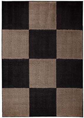 Carpet living room Carpet geometry Design Bulgaria - Burgas RUG chessboard Pattern polyester 120 cm x 170 cm brown/Decorations buy cheap online